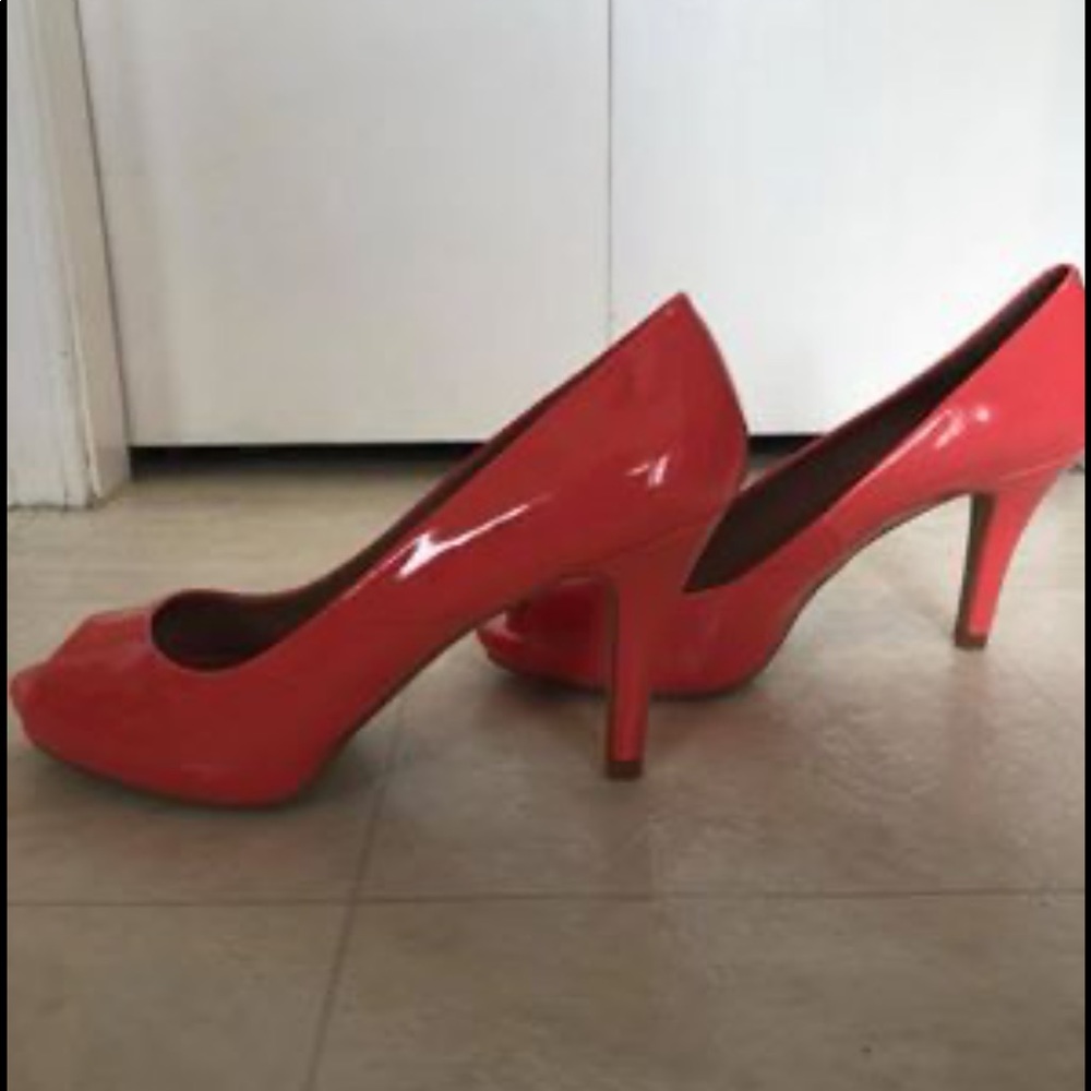 Call It Spring Coral Heels 7.5